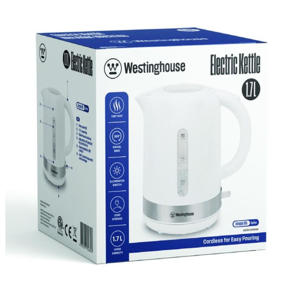 WESTINGHOUSE 1.7L ELECTRIC KETTLE SIMPLE LIFE WKWK3058WH WESTINGHOUSE 1.7L ELECTRIC KETTLE SIMPLE LIFE WKWK3058WH